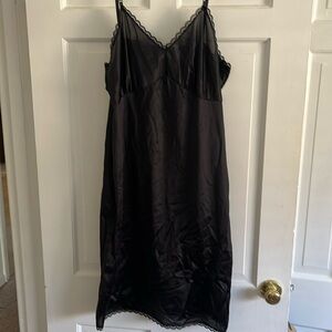 Vintage Black Nylon Full Slip Sz XL